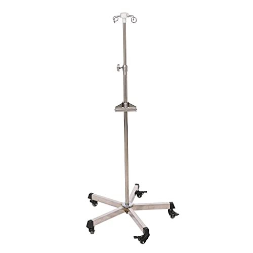 AWCPP Soporte de Infusión de Vena 304 Espesante de Acero Inoxidable Firme Estable Portátil Portátil Iv Posto Iv con Reposabrazos, 5 Ruedas con Frenos