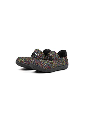 B M BERNIE MEV NEW YORK Kid's Cuddly K Mary Jane Flat - Una Balerina Plana, con Planta de Memory Foam, Suela Ultra Ligero, Lavable en Lavadora en Agua Fria (35 EU, Dazzle)