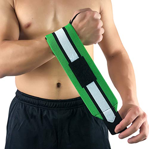 BESPORTBLE 1 par de Brazaletes de Soporte de Compresión de Muñeca para Ejercicios de Levantamiento de Pesas Tendinitis Túnel Carpiano Artritis Alivio del Dolor de Muñeca (Estilo Verde Blanco)