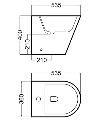 Bidet a Suelo de Baño Moderno Blanco Mate | Bidé Cerámico Blanco Mate a Juego con inodoro Redondo | Sin tapa y Fácil Limpieza (Bidet)