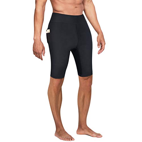 Bingrong Pantalones Cortos para Hombre Pantalón de Sudoración Pantalones de Neopreno para Ejercicio para Deportivo (Negro, X-Large)