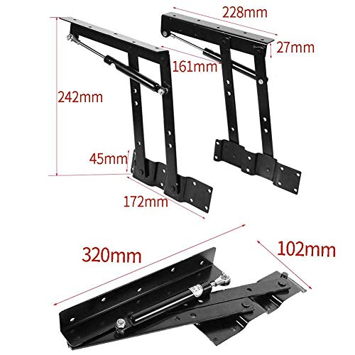 Bisagra de mesa elevadora, Levantar Mesa de Café 1 par Plegable Mesa Elevadora de Café Mecanismo Ajuste de Hardware Bisagra de Muebles con Resortes