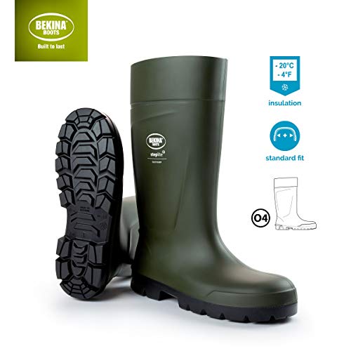 Botas de Seguridad para Hombres sin Puntera de Acero para la Agricultura, Ligeras, de Gran Comodidad, Suela Antideslizante, Resistentes al los Productos de Limpieza, Verde, EU 42