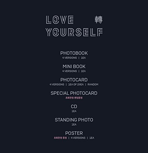 BTS LOVE YOURSELF - Oso [Y+O+U+R Ver! SET] (Vol.3) 4CD+Photobook+Mini Book+Photocard+Standing Photo+4Folded Poster+10Extra Photocards+Kpop Mask Hologram Sticker