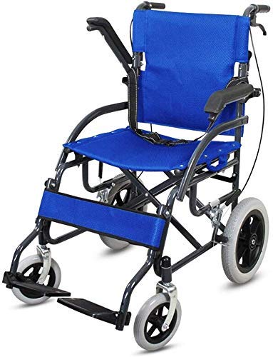 BXU-BG Acero silla de ruedas silla de ruedas plegable ligero de la silla de ruedas manual con asiento ajustable Cinturón, antideslizante resistente al desgaste neumático sólido, Asiento Ancho 50cm, co