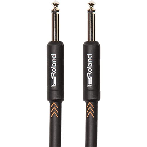 Cable de instrumento de la serie Black de Roland con jacks de 1/4 de pulgada recto/recto de 7,5 m de longitud - RIC-B25