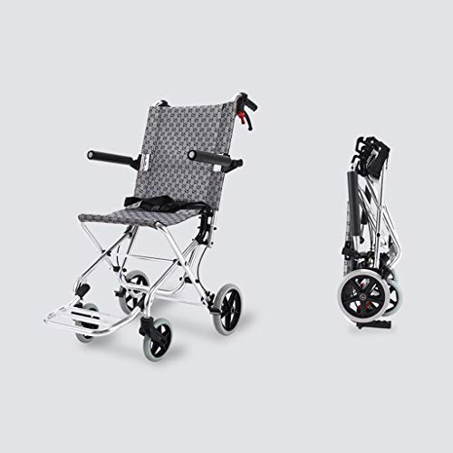 Caminante PequeñA Silla De Ruedas Liviana Inhabilitada para Personas Mayores Empuje El Scooter Freno Autoblocante Plegable Viaje PortáTil Solo 6.9 Kg Puede Estar En El AvióN