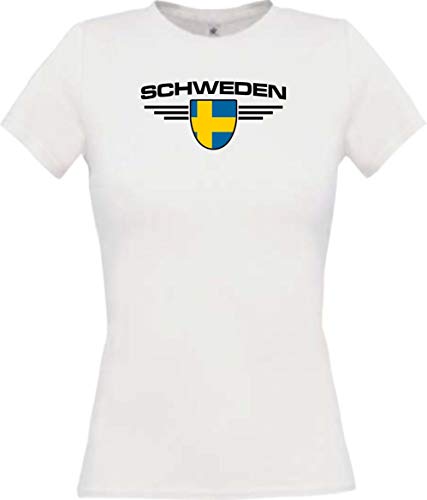 Camiseta Suecia para mujer con nombre de la Souhaidad y número a elegir Países blanco XL