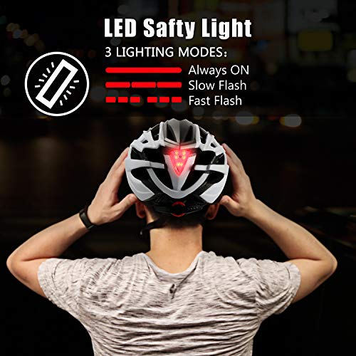 Casco bicicleta/Casco Bicic con luz,Certificado CE, casco bicicleta adulto con Visera Magnética Desmontable Gafas de Protección Super Light Casco Integral de Bicicleta Skateboarding Ski & Snowboard