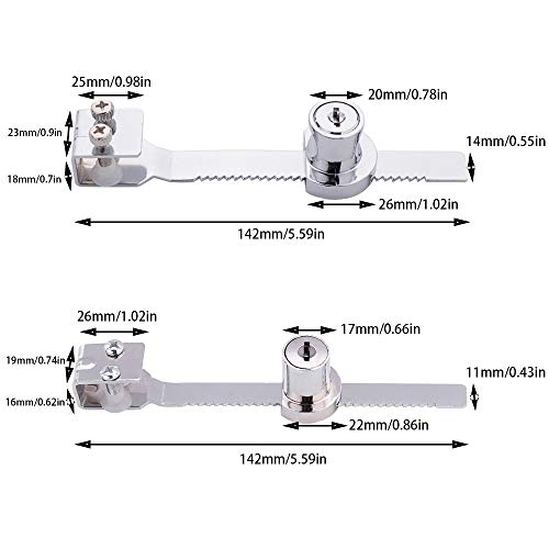 Cerradura Vitrina Cristal, 4pcs Cerradura Vitrina Corredera + 8 llave, Cerradura Vitrina Puerta Cristal, Cerradura Vitrina Terrario de Reptile Vivarium, Cerradura Correderas Puertas Cristal