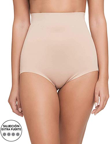 Channo Braga Faja Fuerte reafirmante Invisible Reductora Que no Marca. Tejido Microfibra Que Reduce hasta una Talla. Modelo elástico, Super Suave y cómoda (Vison, M)