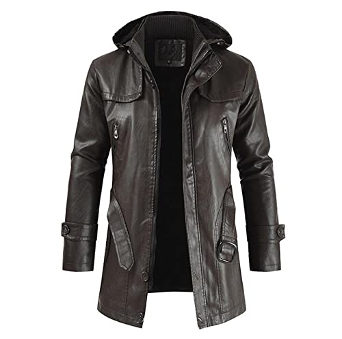 Chaqueta Cuero Hombre Regular Fit Color Sólido Personalidad Cuello Alto Chaqueta Hombre Otoño Invierno Plus Forro Polar Cálida Chaqueta Cortavientos Hombre Tendencia Moda Moto Chaqueta Hombre