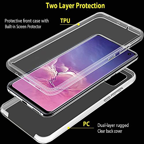 CHIMUCO Funda para Samsung Galaxy S10, 360 Grados Carcasa Transparente Ultrafino Silicona TPU Frente y PC Back Case Protección Integral Funda de Doble Protección - Transparente