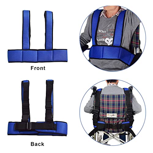 Cinturón De Sujeción Silla De Ruedas, 360° Protección Ajustable Cinturon De Seguridad Para Silla De Ruedas Con Hebilla, Cinturón Abdominal Silla Ruedas Para El Cuidado Del Paciente,Blue