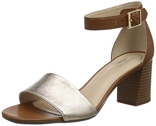 Clarks Jocelynne CAM, Bomba Mujer, Combinación de Piel Bronce metálica, 42 EU