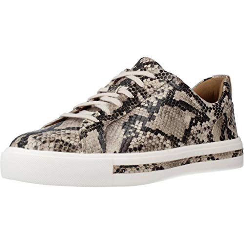 Clarks Un Maui Lace Zapatillas Mujer, Multicolor (Natural Snake Natural Snake), 39 EU