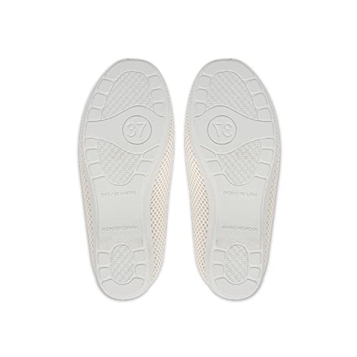 CoboFamily Zapatillas de Estar por Casa Mujer Verano Otoño Invierno, Zapatillas Casual Cómodas Respirables, Zapatos de Rejilla con Tacón Cuña y Punta Cerrada Multicolor, Suela Caucho (Blanco, 37)