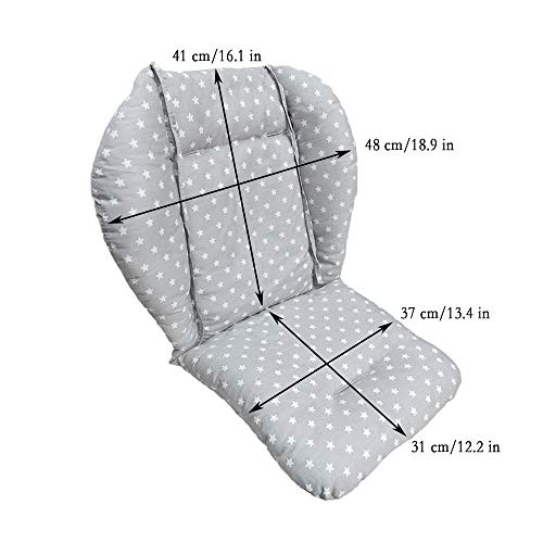 Colchoneta Silla de Paseo Bebe,Universal Colchoneta Silla de Paseo Bebe Verano Transpirable Silla Alta Cojín Funda Trona Colchoneta Bebé Niña Niño Unisex(estrella gris)