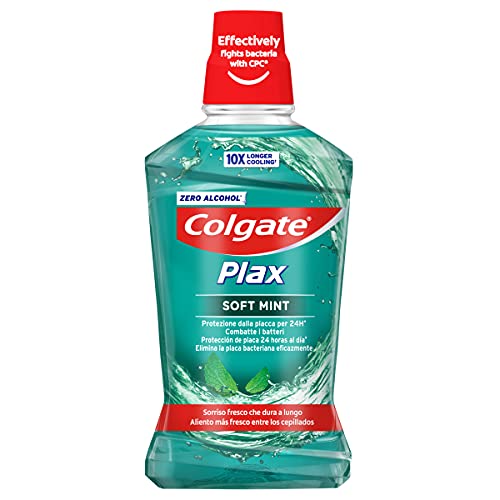 Colgate Plax Multiprotección, Enjuague Bucal, Protección 24H, Antibacteriano, Sin Alcohol, Pack 3 Uds x 500ml