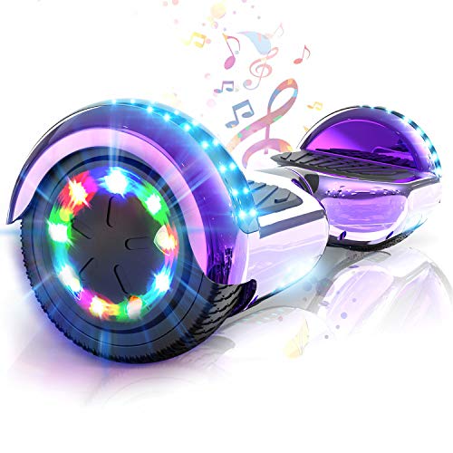 COLORWAY Hoverboard Patinete Eléctrico Auto Equilibrio Hover Scooter Board 6.5 Pulgadas con Fuerte Dual Motor y LED E-Skateboard … (Violeta)