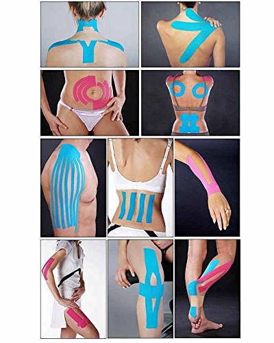 cosanter Kinesiología elástica Sports Physio Tape Vendaje – Venda elástica Taping para Fascitis Plantar tobillo Espinilleras bordes Síndrome articulado Descansa la rodilla espalda hombro