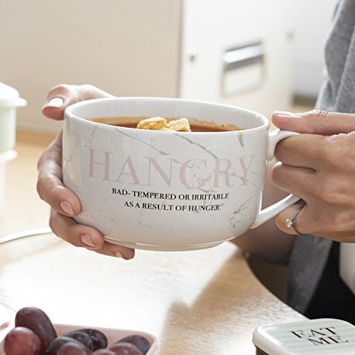 Creative Tops Ava & I Hangry 523332 - Taza de cerámica con tapa, 700 ml, color blanco