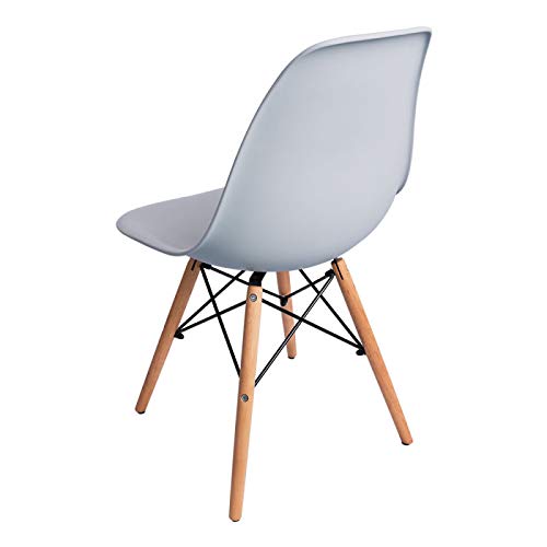 DataPrice Silla de Estilo Nórdico, Silla con Patas de Madera, Silla de Comedor, Silla de Estudio - 81x47x47 cm (Gris Claro)