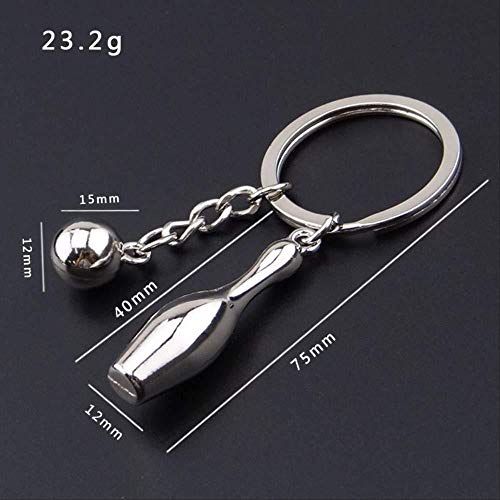 DdA8yonH Llavero Llaveros Llavero Metal Deporte Llavero - Mini Bolera Key Ring Llavero Clave keychasouvenir Alquiler de Hombres y Mujeres