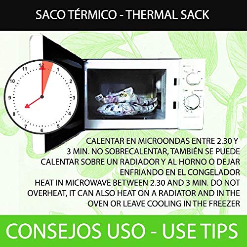 Decolores | Saco térmico | Saco de Calor y Frío con Olor a Hierbas Naturales | Cojín Estampado de Perros | Destaca por su Confort y Tacto Agradable | Tamaño: 15 x 40 Cm | Lavanda