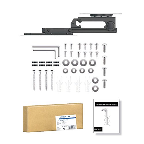 deleyCON Universal TV y Monitor de Montaje en Techo - 17" - 37" Pulgadas (43cm - 94cm) - hasta 20Kg & VESA 200x200mm - 90° Giratorio