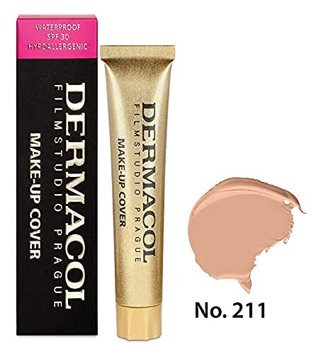 Dermacol DC Base Makeup Cover Total | Maquillaje Corrector Waterproof SPF 30 | Cubre Tatuajes, Cicatrices, Acné, Imperfecciones, Manchas en la Piel de la Cara y Cuerpo | Liquido - Mate Natural - 30g