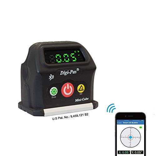 Digi-Pas 2-Axis Smart Cube Level, DWL-90PRO, WIRESSLY muestra el estado de nivelación en el smartphone a través de BLUETOOTH, negro, Pequeño, Modelo: DWL90Pro