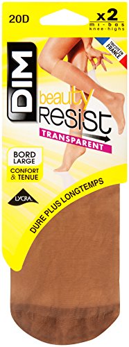 Dim Beauty Resist Mini Medias Transparentes x2, 20 DEN, Beige (Cannelle 1AL), One Size (Tamaño del Fabricante:35/41) (Pack de 2) para Mujer