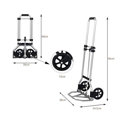 DlandHome - Carrito plegable multiusos para carretilla de mano, Wheel Diameter:15 CM