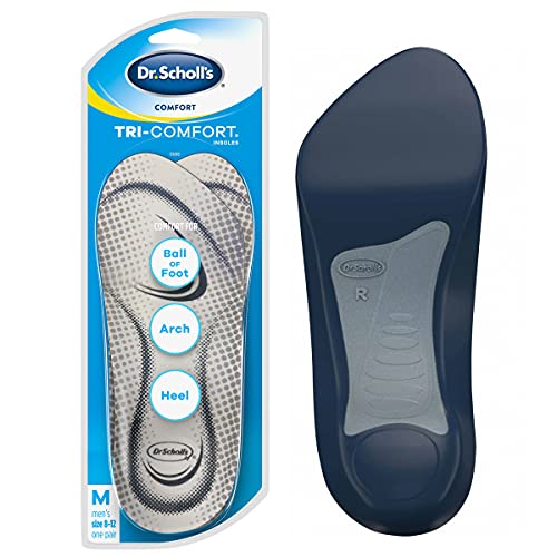 Dr. Scholl's Comfort Tri-Comfort Plantillas para hombre, 1 par, talla 8-12