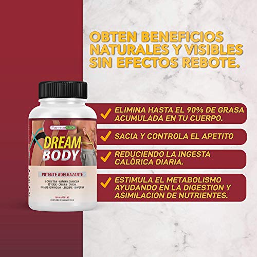 Dreambody | Redefine y tonifica tu figura | Potente quemagrasas, termogénico y saciante del apetito | Fórmula natural con Garcinia Cambogia | Adelgazante sin efectos rebote | 100 cápsulas