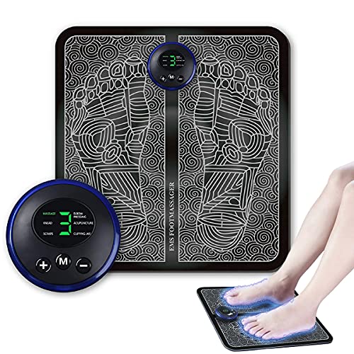 EMS Másájeador Eléctrico del Pies, Masaje del Pies para del músculo, Carga USB Muscular Másájeador Portátil Plegable para Piernas, USB portátil recargable, Uso en la Oficina,Casa etc