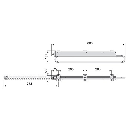 Emuca - Perchero colgador extraíble para armario o vestidor, percha extensible de largo 800 mm