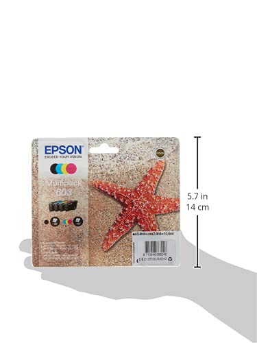 Epson Multipack 4 Colores 603 | Tinta Original | Cartuchos para Impresoras Expression Home XP-2100, XP-2105, XP-3100, XP-3105, XP-4100, XP-4105 y WorkForce WF-2810, WF-2830, WF-2835, WF-2850