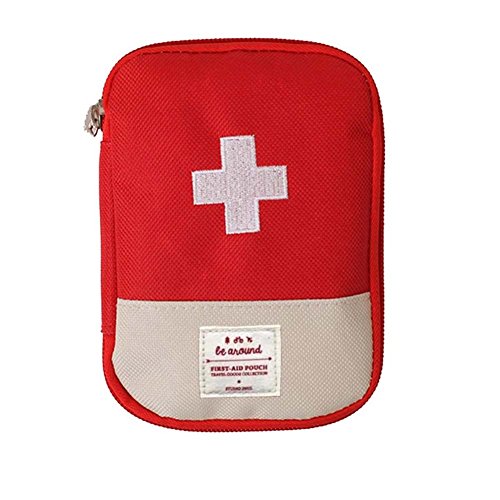 EQLEF Mini Vacío Botiquín de Primeros Auxilios, Bolsa de Medicina portátil Bolsa de medicamentos para Viajes al Aire Libre (Rojo)