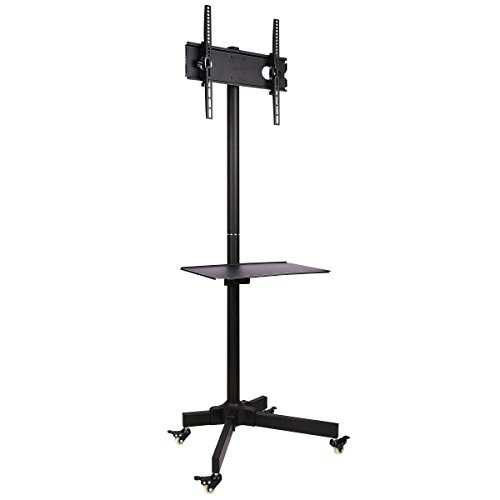 Ergosolid Soporte con Ruedas Ajustable Universal para TV LCD LED, 32"- 55" (81 a 140 cm de diagonal), Inclinación, Negro con VESA máx. 400 x 400 mm, hasta 25 kg