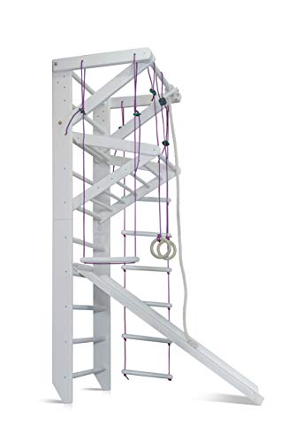 Escalera Sueca Barras de Pared Sport-3-240-Blanco, Gimnasia de los niños en casa, Complejo Deportivo de Gimnasia