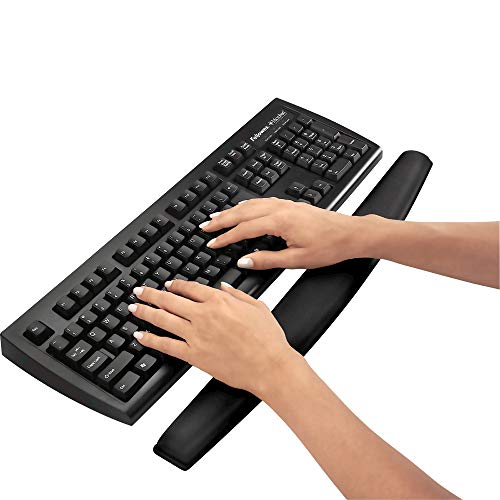 Fellowes Memory Foam - Reposamuñecas para Teclado, Negro + Memory Foam - Alfombrilla con reposamuñecas para ratón, Plata / Negro