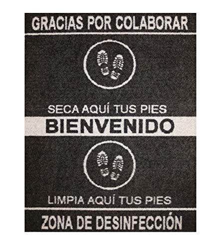 Felpudo desinfectante Calzado - Alfombra Limpia Zapatos para la Entrada, moqueta higienizante (Negro, 68_x_90_cm)