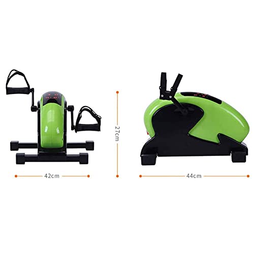 FMHCTN Pedal eléctrico ejercitador, Mini Ciclismo Resistencia Bicicletas, Rehabilitación Brazo y la Pierna Entrenador, aparatos de Gimnasia para la Tercera Edad (Greena)