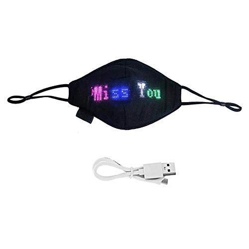 Fnsky Bluetooth LED programable cara cubierta personalizada señal USB recargable para Halloween