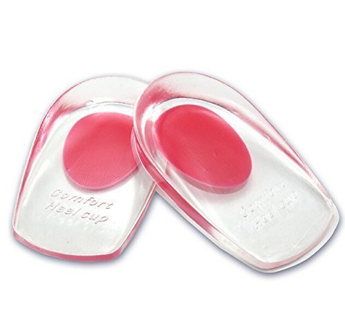 Footful 1 Par de tazas de Gel talón talón almohadillas de apoyo cojines para fascitis plantar dolor en el talón --- UK3.5 – 6,5 (rojo)