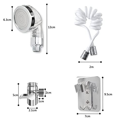 Fuutuu Conjunto de Alcachofa Grifo Ducha de Baño Juego de Ducha para Lavabo con Telescópica de 2 m Manguera Teleducha Pequeño con Adaptador G1/2 Mango Lava Manos para Cocina Camper Autocaravana