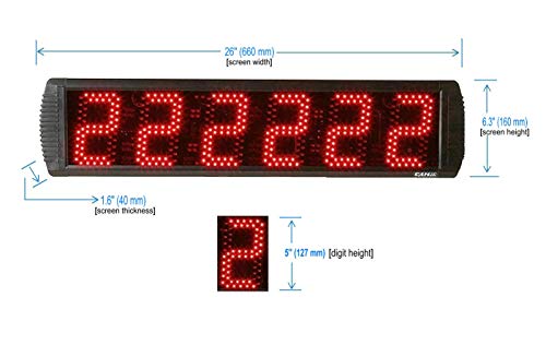 GANXIN Reloj portátil de 5 pulgadas de alto carácter 6 dígitos LED de carrera con trípode para eventos de ejecución, temporizador digital de cuenta regresiva/arriba, por control remoto