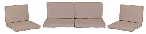 Gartenstuhl-Kissen Monaco Lounge - Almohadas Intercambiables, Repelente al Agua, color Beige Claro, 5cm Grosor, Juego de 8